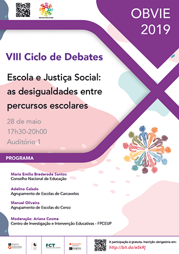 cartaz Debate | Escola e Justia Social: as desigualdades entre percursos escolares