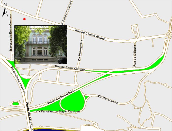 Mapa com a localização da Casa Burmester