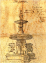 Desenho da Fonte dos Lees (arquivos dos SMAS) / Drawing of the Fountain of Lions (SMAS archives)