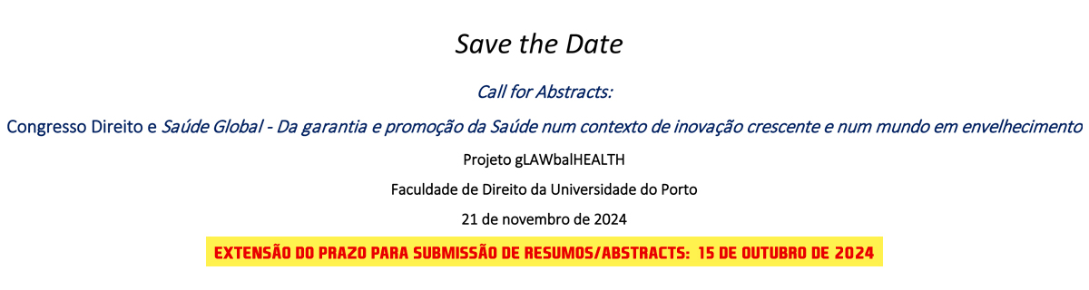 Call for abstracts: Congresso Direito e Sade Global 