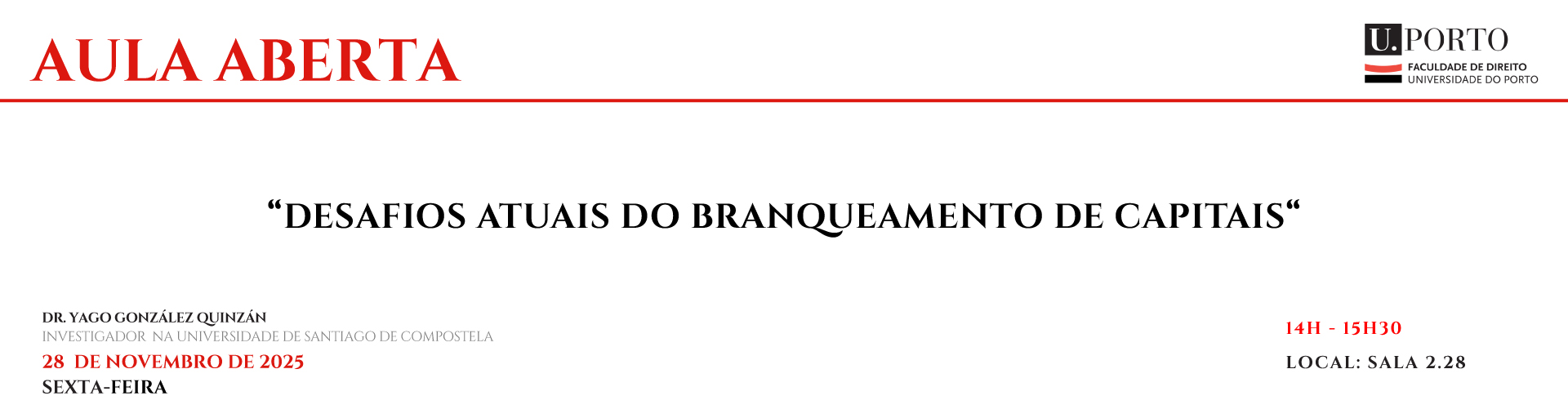 Aula Aberta: Desafios atuais do branqueamento de capitais