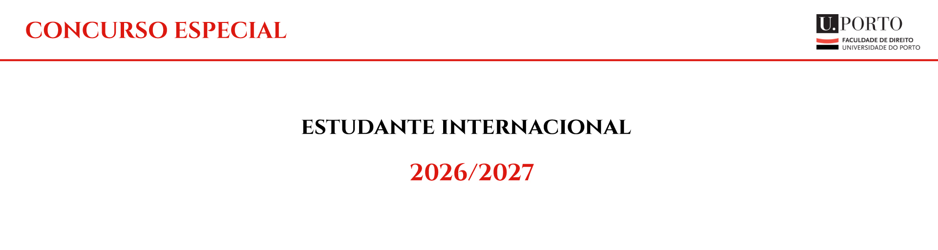 Concurso especial - estudante internacional - 2026/2027