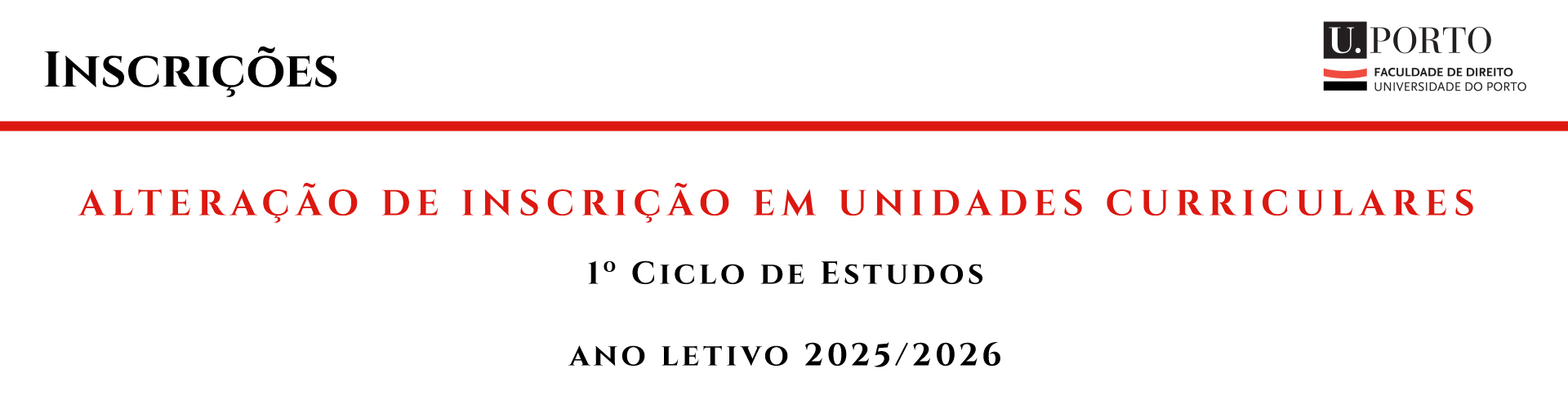 Altera��o de Inscri��o em Unidades Curriculares no ano letivo 2025/2026