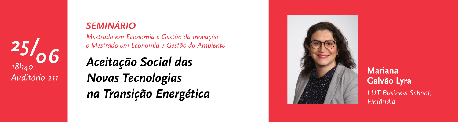 Seminrio | Aceitao social das novas tecnologias na transio energtica
