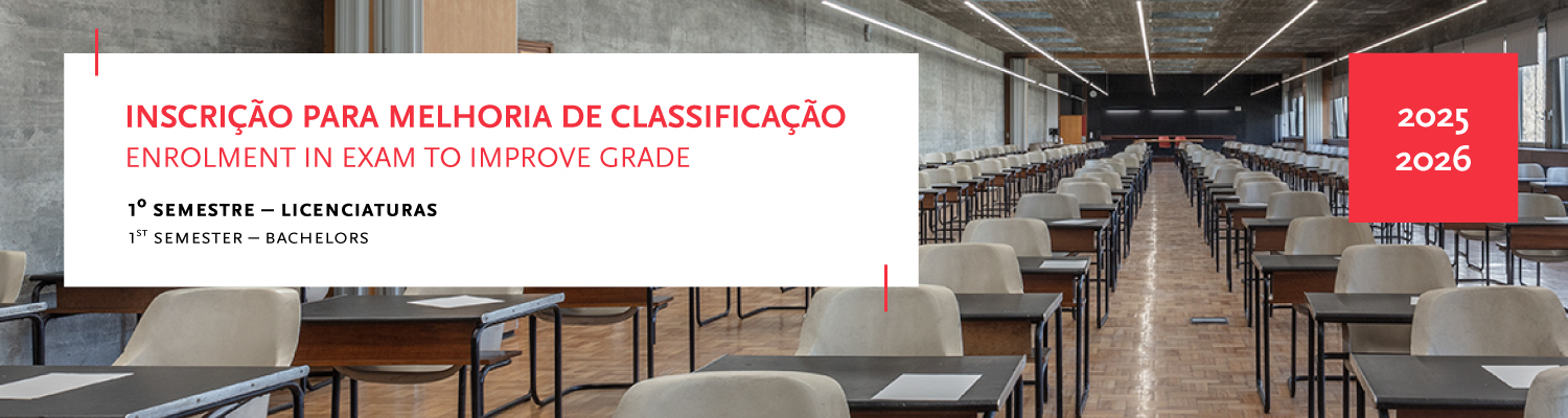 Inscri��o em exame para melhoria de classifica��o - 1.� semestre de 2025/2026<br />