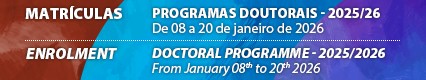 Matr�culas - Programas Doutorais 2025/2026 - 3.� fase