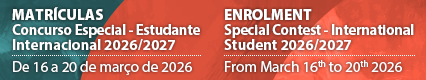 Matr�culas Concurso Especial - Estudantes Internacionais 2026