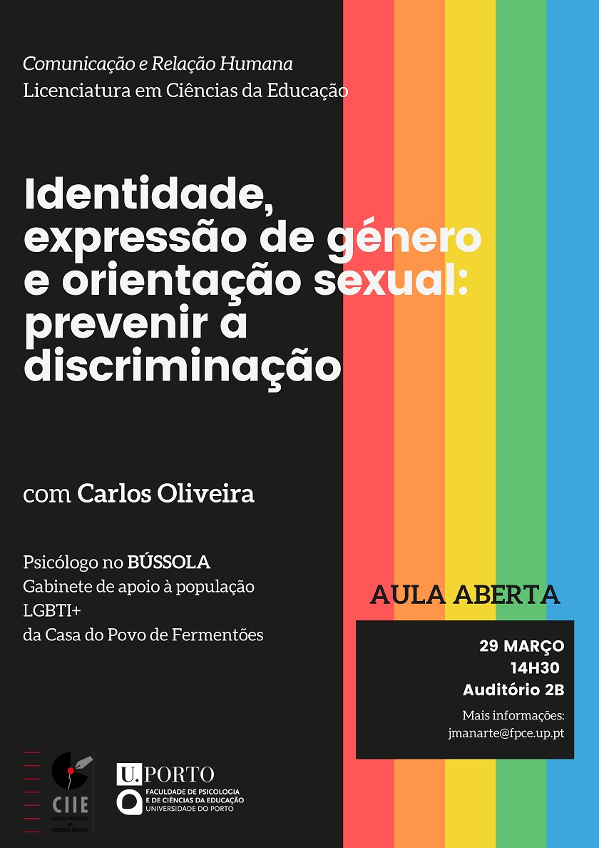 Fpceup Aula Aberta Identidade Expressão De Género E Orientação Sexual Prevenir A Discriminação 8169
