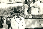 Foto da Queima das fitas - Rui Vidal Correia da Silva no cortejo acadmico, 1965