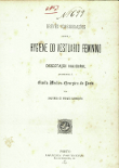 Capa digitalizada da dissertao inaugural de Laurinda de Moraes Sarmento / Digitalized cover of the inaugural dissertation of Laurinda de Moraes Sarmento