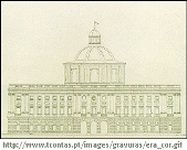 Desenho do Alado da frontaria do Edifcio do Royal Treasury (1789) / Faade of the building of the Errio Rgio (Drawing, 1789)